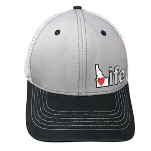 Idaho Life Snapback Trucker Hat Gray One Size Embroidered Arcadian Outfitters